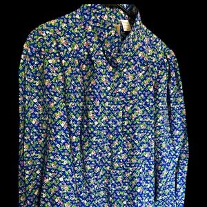 Frontier Classics Reenactment Western Womens Blouse Purple Floral  SZ 2 XL Long